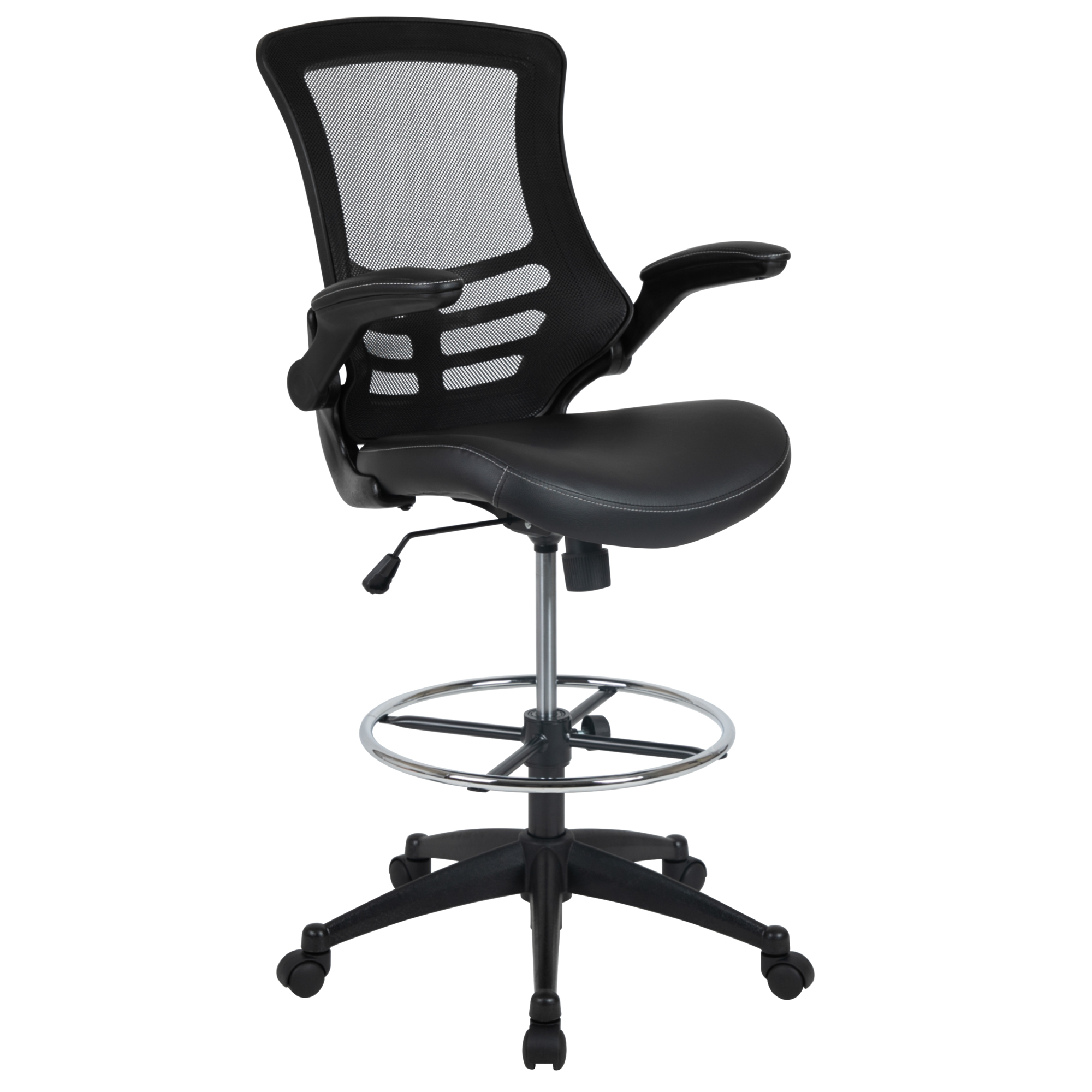 Flash Furniture, Mid-Back Black Mesh Ergonomic Drafting Chair, Included (qty.) 1 Model# BLX5MDBKLEA